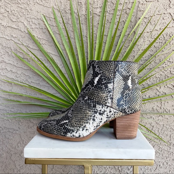 MADEWELL NWOT Taupe Brown Snake Snakeskin Leather Ankle Boots Booties Sz 7 - Picture 15 of 16